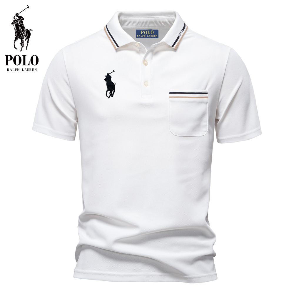 

Polo Ralph Lauren Spring/Summer Pony Embroidered New Short Sleeved Polo Shirt Men s Striped Collar Business Casual Short Sleeved Polo S