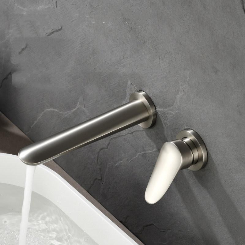 New Bathroom Brush Gold Basin Faucet Chrome Single Lever Hot and Cold Solid Brass Crane Brass Sink Mixer Gray Tap