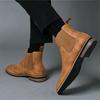High Quality Winter New Men's Pointed Brown Black Chelsea Ankle Boots British Designer Botas Casual High-tops Motorcycle Shoes