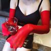 912 Glossy Ultra-Thin Fingerless Stockings Gloves, High-Density Sunscreen Bridal Sleeves for Men and Women