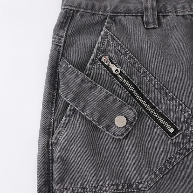 Mens Streetwear Cargo Pants - Relaxed Wide Leg Multi-Pocket Washed Vintage Style