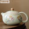 180ml Retro Ru Porcelain Teapot Chinese Koi Fish Xishi  Pot Tea Brewing Kettle Ancient Oolong Tea Drinkware Equipment Decoration
