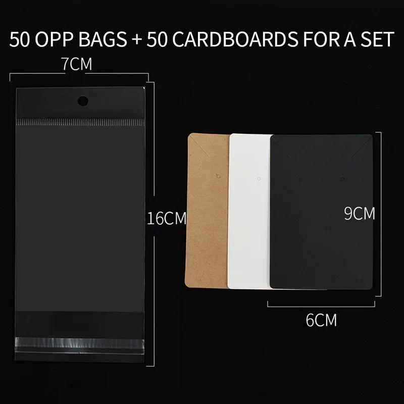 50pcs Earring Display Cards Cardboard for DIY Jewelry Holder Selling Organizer Small Businesses Labels Packaging Material Supply