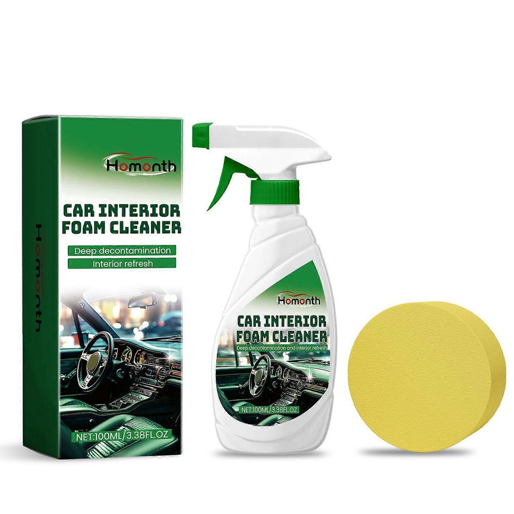 Homonth Car Interior Foam Cleaner Seat Leather Foam Water-Free Stain Remover And Headliner Renovator