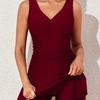 New Printed Halter One-piece Swimsuit V-neck Swimsuit Conservative Hot Spring Swimsuit Women