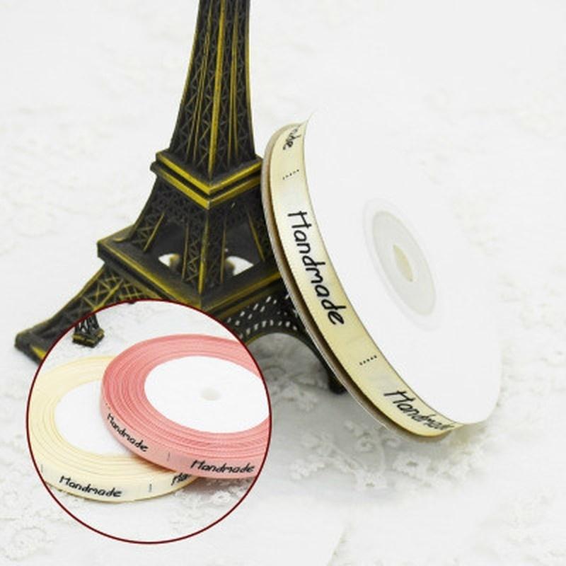 25Yards Handmade Ribbon Cream Pink Color Wrapping Silk Satin Ribbon Wedding Party Favor Gift Box Cak