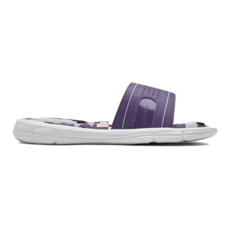 Under Armour Ignite Series Comfortable Slippers Kids Footwear White Purple 3021319-102