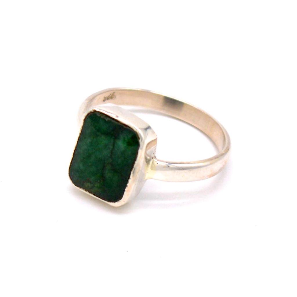 Emerald Gemstone 925 Sterling Silver Handmade Women Ring Jewelry