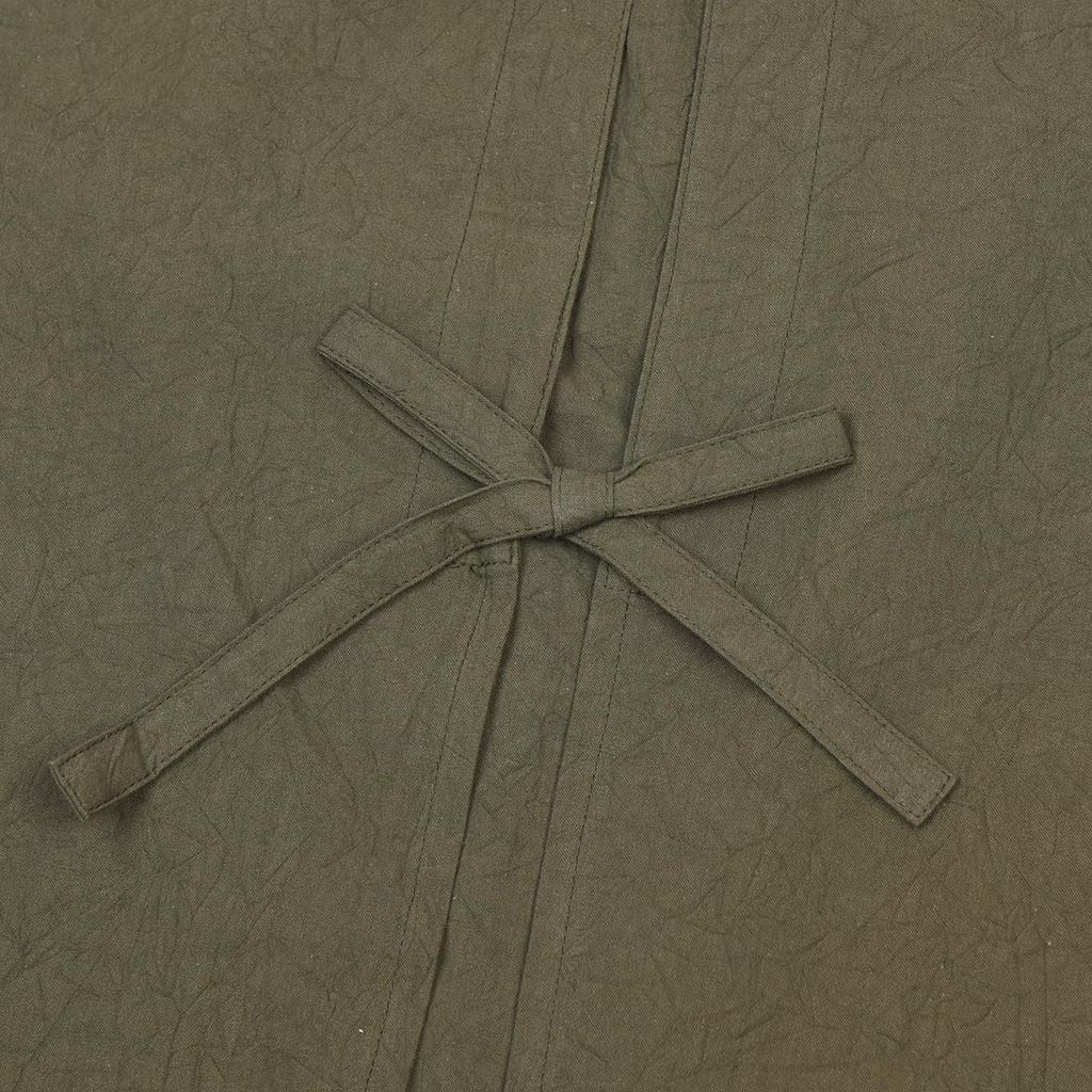 Seersucker Washer Pintuck [Kusuguru Japan] Apron, Apron, K103-13, Khaki, M-L