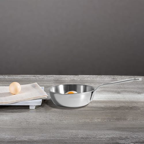 IMEEA Mini Frying Pan, Perfect for Lunch Boxes, Breakfast, and Fried Eggs, Stainless Steel, Induction Compatible, Lightweight, 14cm, Triple-Layer Cons