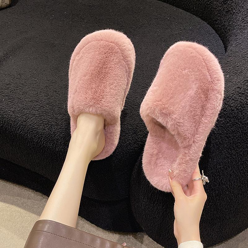 Internet celebrity Mao Mao shoes women wear versatile thick soles 2025 new autumn and winter home cotton slippers indoor