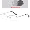 Metal Half Frame Prescription Eyeglasses for Men Blue Light Blocking Nearsighted Glasses 0 to -6 0 Diopters