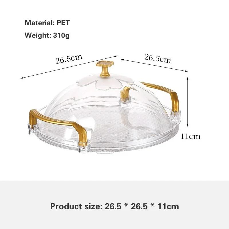 Household Tea Cups, Water Cups, Plastic Tea Trays Nordic Fruit Plate Commercial Storage Tray PET Light Luxury Circular Tray