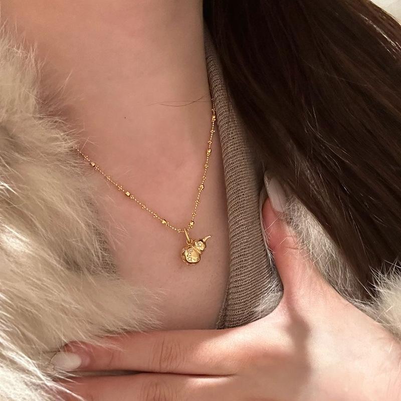 Classical Light Luxury Gourd Necklace Creative Glossy inlay Diamond 925 Silver Pendant Wedding Charms Clavicle Chain Jewelry