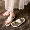 Fashion Flat Shoes Female Woman's Slippers Beige Heeled Sandals Slides 2025 Beach Summer Black Scandals Shoes Ladies' Slippers Beige Hee