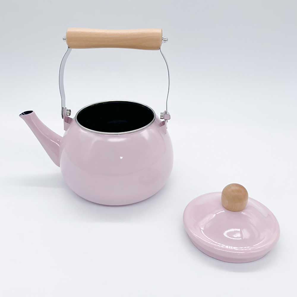 Bestco Karino Enamel Induction Compatible with All Heat Sources NQ-0114 Kettle, 1.8L, Pink, Cooking,