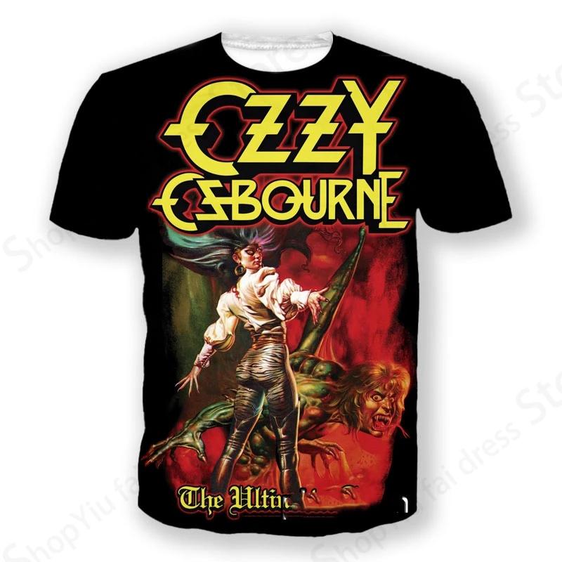 Maglietta Rock Band Ozzy Osbourne Maglietta Stampata 3D Uomo Donna Moda Maglietta Hip Hop Top Magliette Magliette Grafiche Vestiti Uomo Bambini