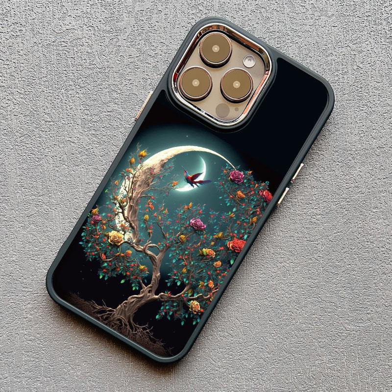 Luxury Moon On The Branch Soft Silicone Phone Cases For iphone 16 13 12 11 Pro Max 15 14 Pro Max Plus XR X XS 7 8 plus SE2 Cover