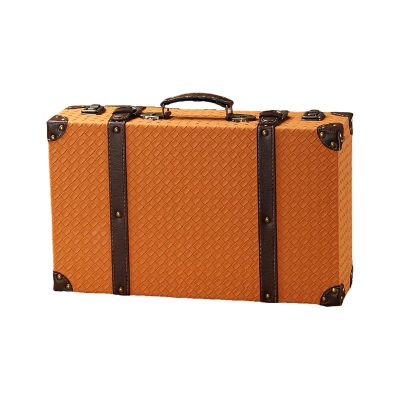 Vintage Europäischer Stil Leder und Holz Aufbewahrungsbox Tragbar Haushaltsgegenstände Organizer Für Heim Büro Dekoration