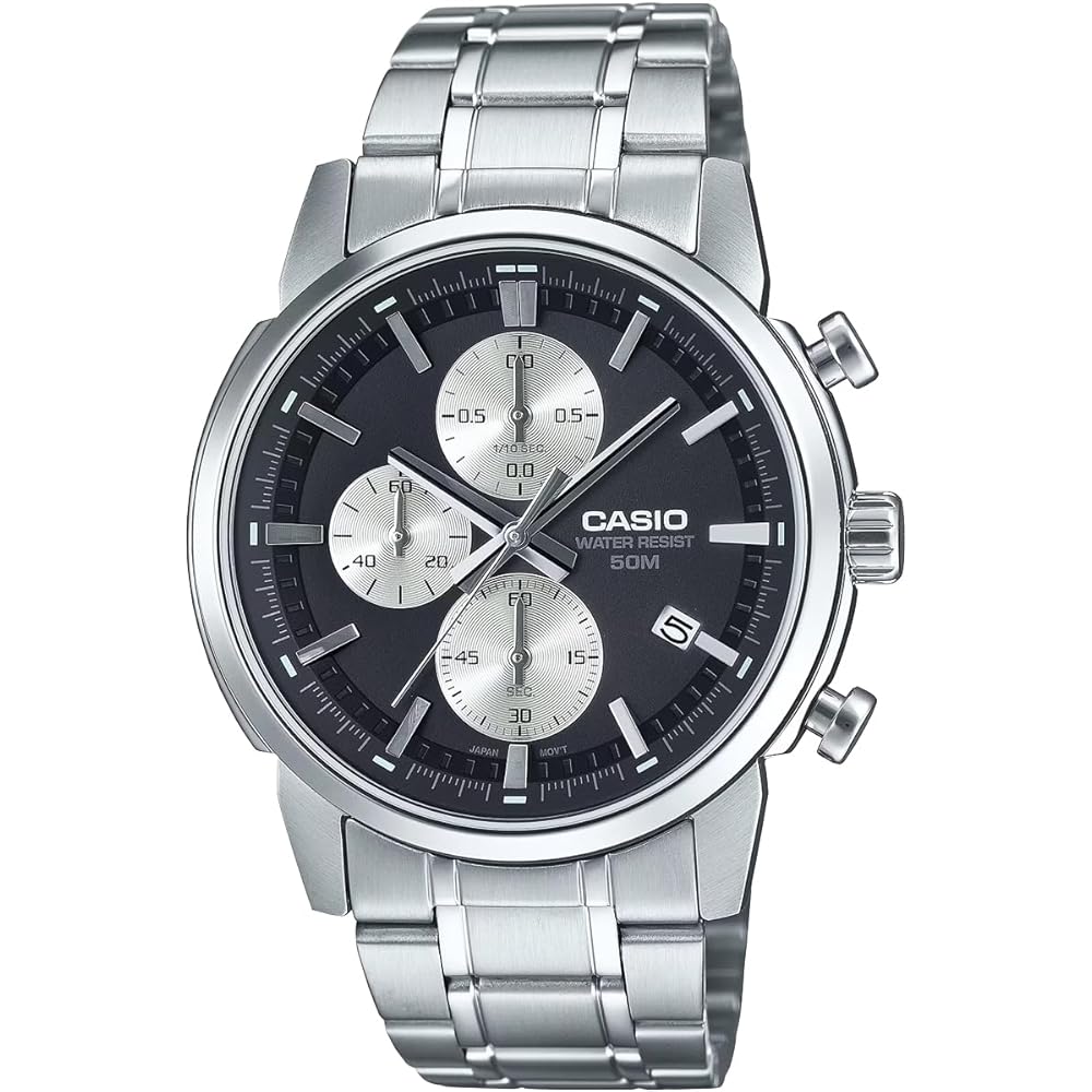 

[Casio] CASIO Standard Men s Watch 1/10 Second Chronograph Quartz MTP-E510D-1A2V Reverse Panda Ov...