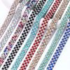 1Yard Self Adhesive Crystal Rhinestone Sticker Multicolour 1.2cm Width Diamond Ribbon Adhesive Diamond Crystal Motif