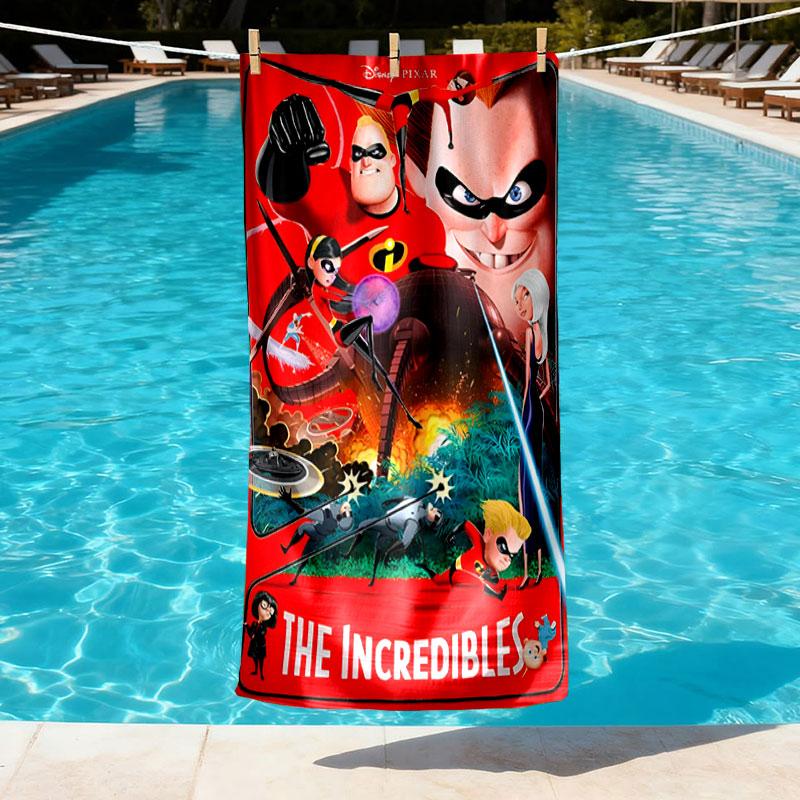 Incredibles Print Beach Towel Design, Soft, Lightweight. for Home Bathroom, Spa, Pool, Yoga, Surfing, Camping, Gift for Family, Friend