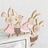 Easter Bunny Home Decoration Painted Seesaw Rabbit Wooden Table Ornament