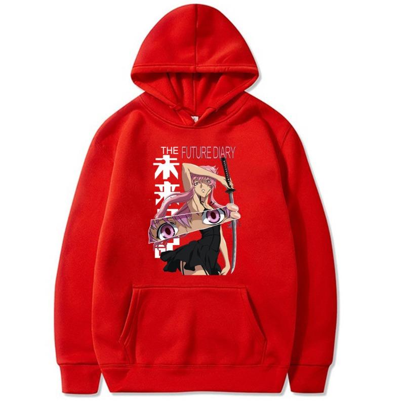 Japanese Anime Characters Future Diary Yuno Men Hoodie Sweatshirt Men Womnen Fashion Design Pullover Men's Fleece Hoodies