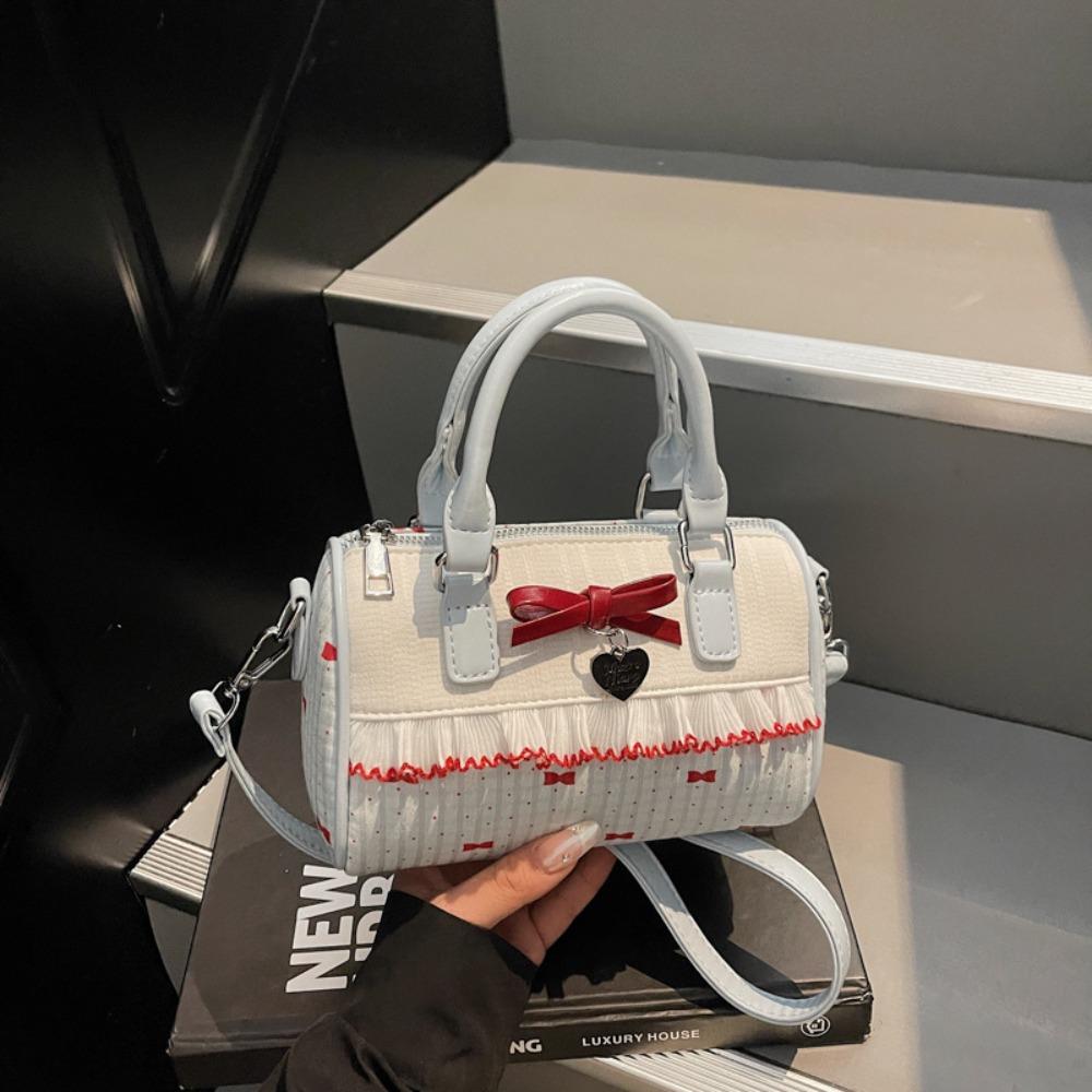 Корейская версия модная универсальная простая сумка-сумка с бантом женская летняя новая высококачественная цилиндрическая сумка-мессенджер