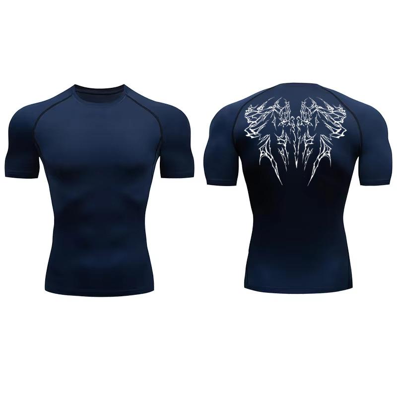 Heren Compressie T-shirt Sportschool Hardlopen Sneldrogend Nauwsluitend Sportkleding Fitness Ademend Casual Trainingsshirt Korte Mouw
