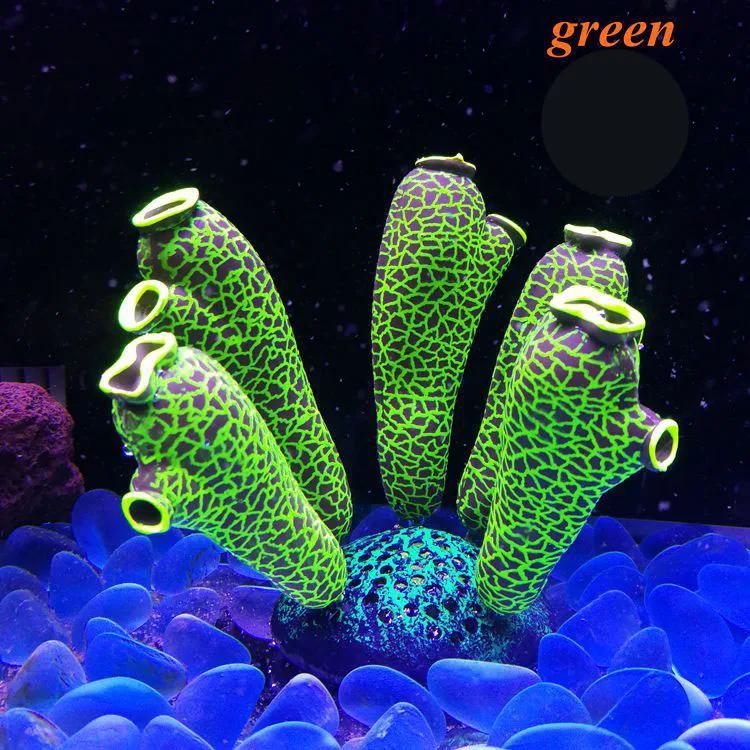 Luminous Simulation Decorations Wholesale Silicone Fluorescent Sea Squirt Aquarium Landscaping Ornaments