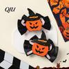 Funny Halloween Clips 1 Pair Girl Hairpins, Anti-Slip Clip Design Bang Hair Pins, 3D Bow Decorative Hairpin Pumpkin Skull Eyes Shape Clips,