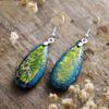 Ethnic style natural stone emperor stone water drop earrings earrings light luxury jewelry earrings
