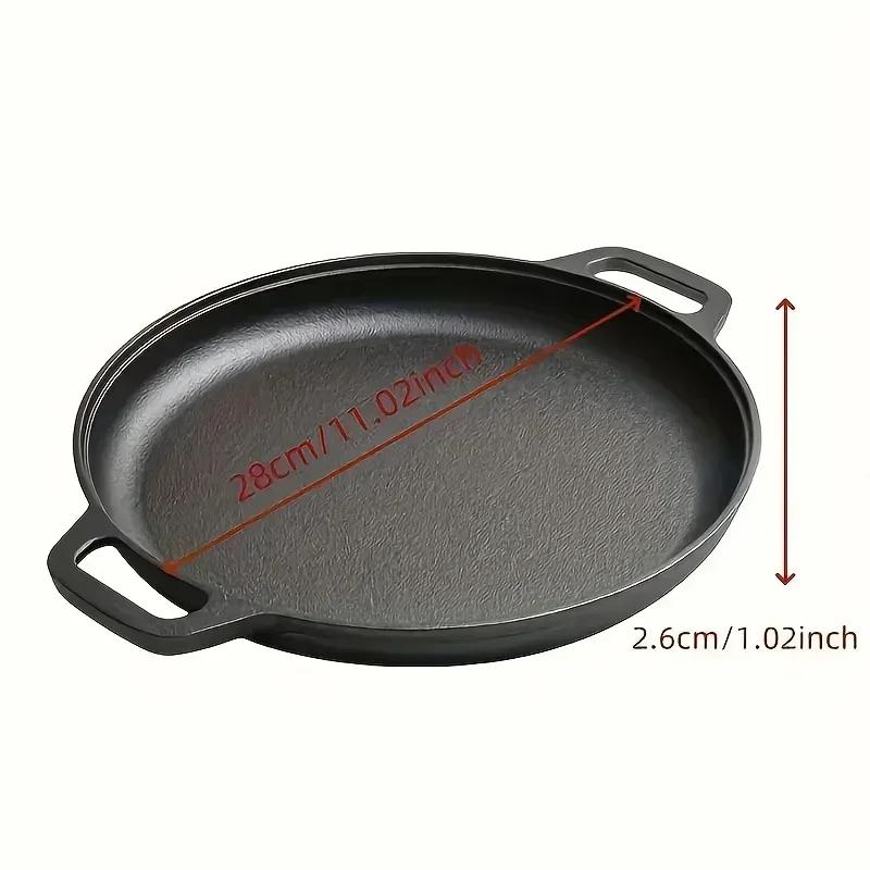 

Lightweight Cast Iron Skillet Non-Stick Multi-Use Frying Pan for Stove, Induction, Oven & Outdoor Camping Home Kitchen Griddle 28cm