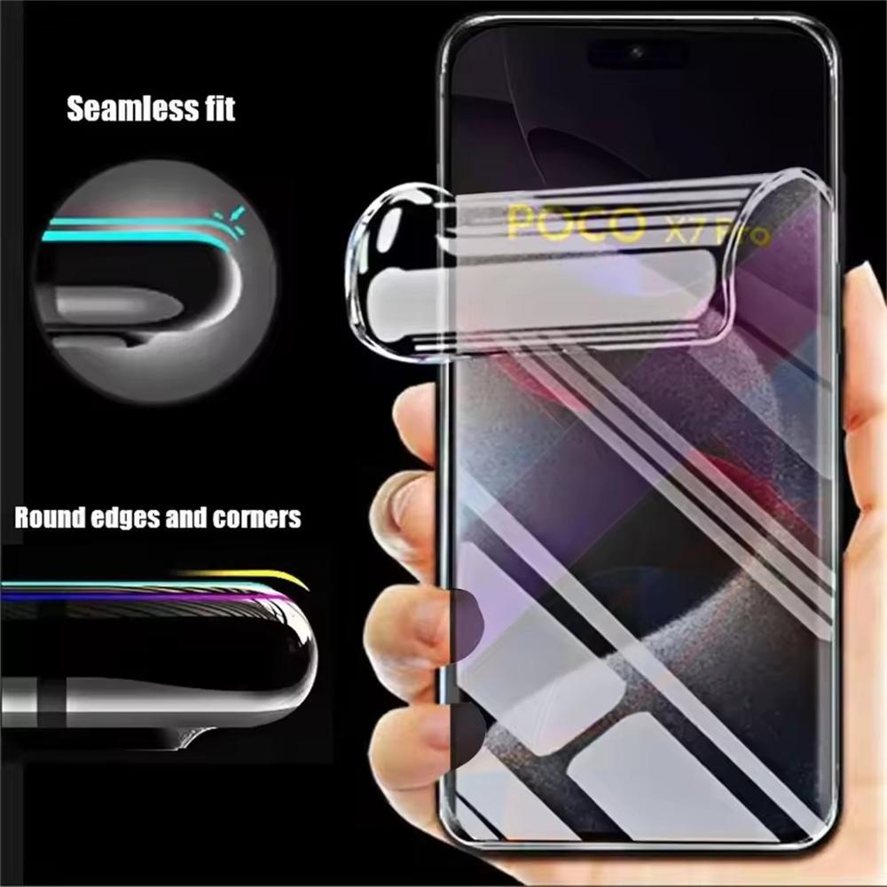 5 ks Hydrogelová fólie Pro POCO X7 X6 X5 Pro X4 X3 NFC C75 C65 Průhledný chránič obrazovky Pro POCO F8 F7 F6 F5 M6 Pro 5G Ne sklo Měkká fólie