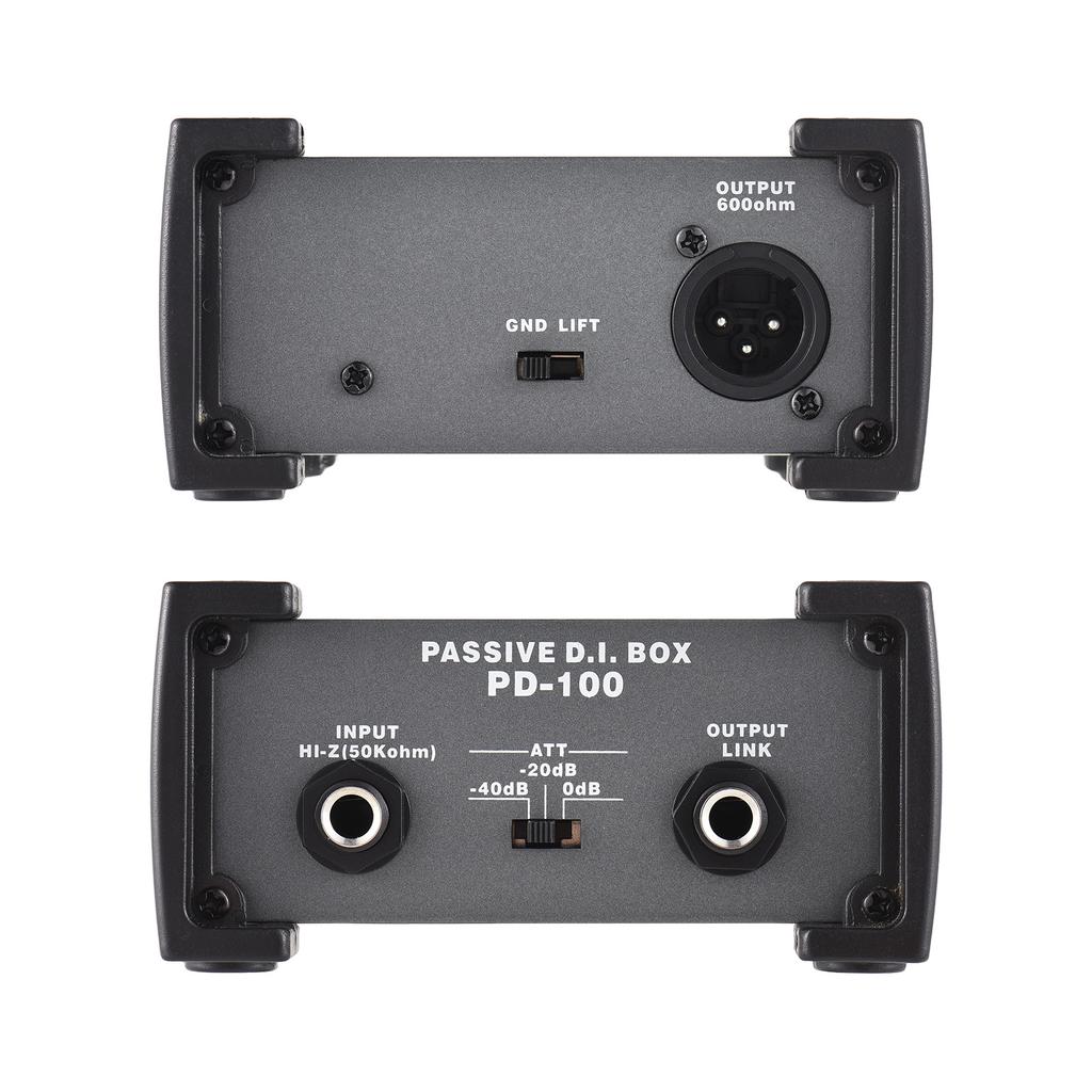 1 Channels Passive DI-Box Unit Hum Eliminator 1/4"" Instrument Direct Box To XLR Professional