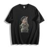 Cat In Military Uniform Graphic T-Shirt