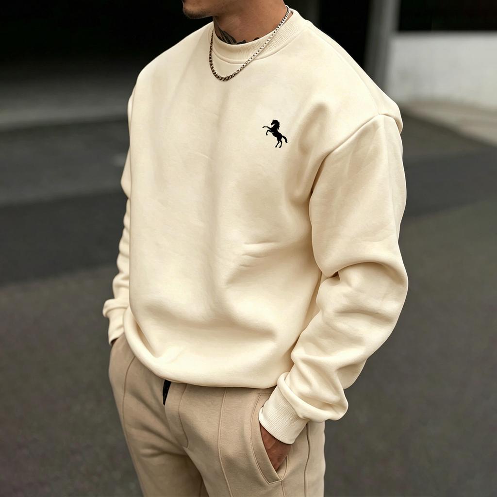 Felpa casual girocollo, stile unisex, un pullover versatile perfetto per l'uso quotidiano, il relax a casa, lo shopping e l'allenamento