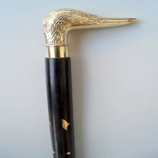 Viktorianischer Look Entenkopf Messing Designergriff Mit Schwarzbraunem Inlay Gehstock Stock