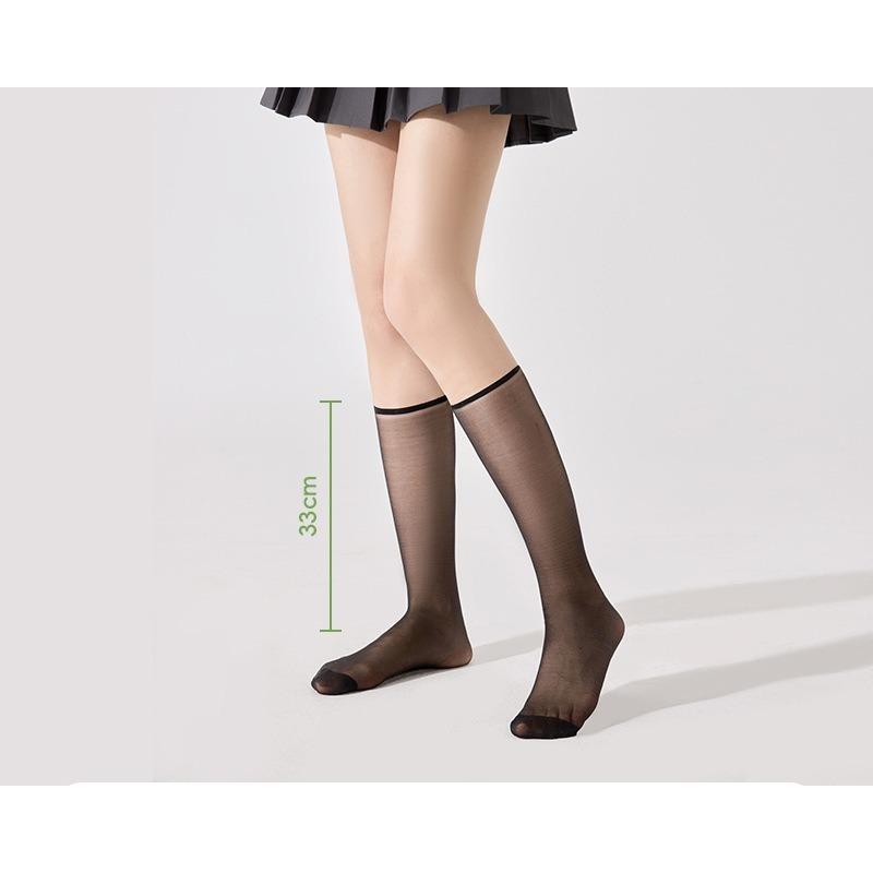 Pineapple Socks, Anti-snagging Silk Calf Socks, Ultra-thin Silk Socks, Women's Thin Flesh-colored Half-length Beauty Socks, Mid-calf Crystal Socks