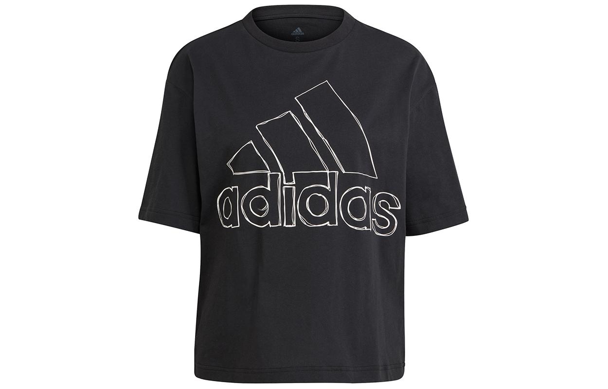 

Adidas Drop Shoulder Sleeve T Shirt Women s Black GV5174 M
