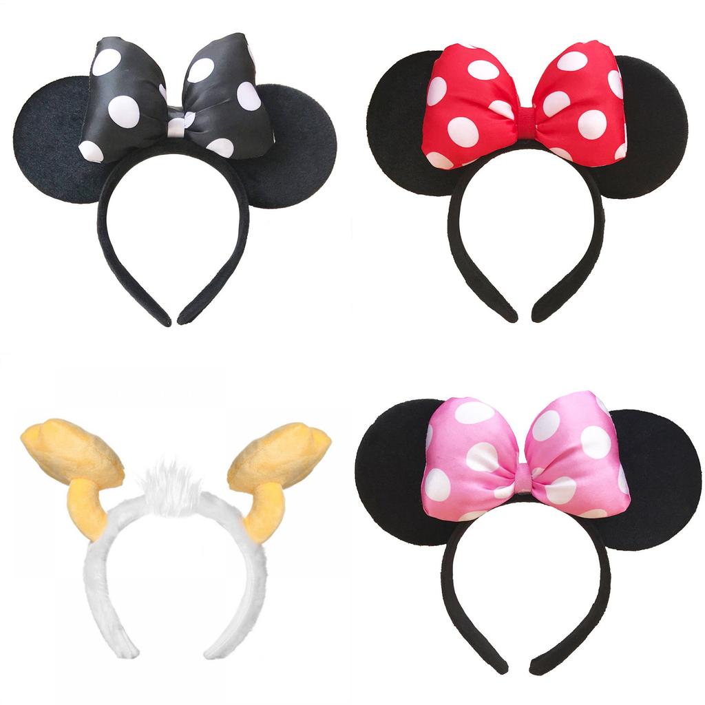 Handmade Cartoon Minnie Mickey Ear Headband Sparkly Animal Rabbit Hairpiece For Adults And Kids