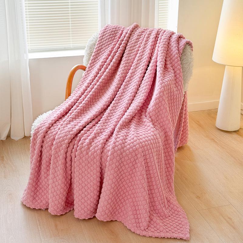 Four Seasons Flannel Jacquard Dotted Velvet Sofa Blanket