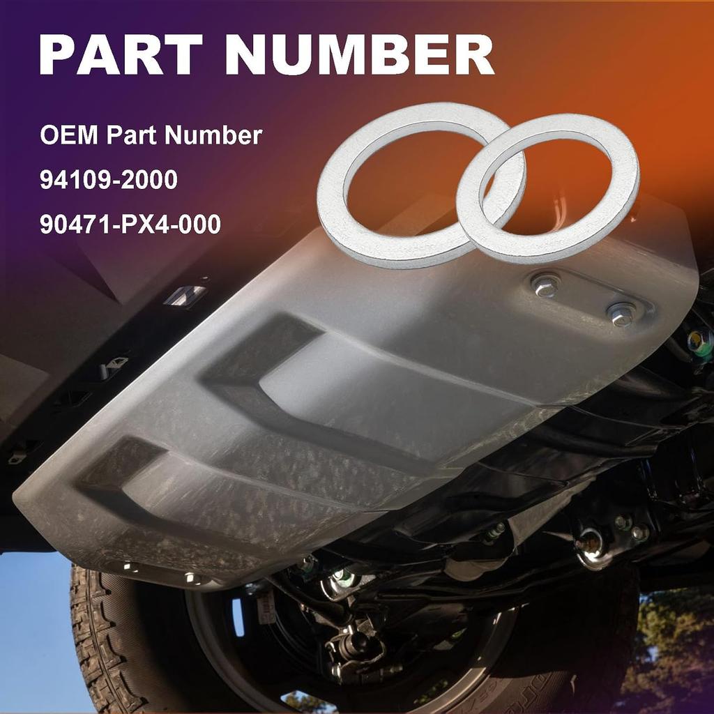 Transmission Fluid Drain Plug Crush Washer 6pcs Rear Differential Oil Drain Plug Washer Gasket Seal &6pcs Transmission Fluid 20mm+18mm Replacement
