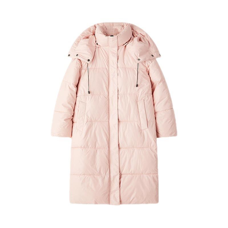 New Loose Hooded Cotton-padded Jacket Women's Extended Over-the-knee Bread Coat In Winter.