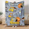 Custom Name excavator Theme Printed Blanket - Perfect for Couch, Bed, Travel & Outdoor Use | Machine Washable, Cozy & Durable.