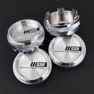 4PCS 61MM OD / 57.5MM ID Sport Rim Cap SSR Racing Sticker Centre Cap Rim Wheel Cover Cap Hubcaps