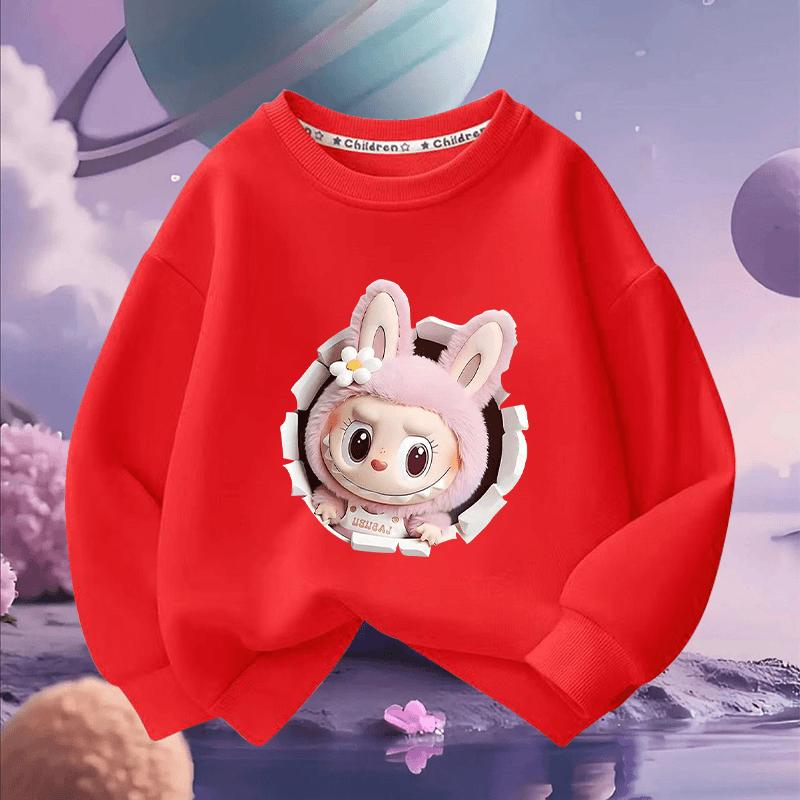 Girls' Fashion Hoodie, Spring and Autumn Children's LBB Loose Long-sleeved Hoodie