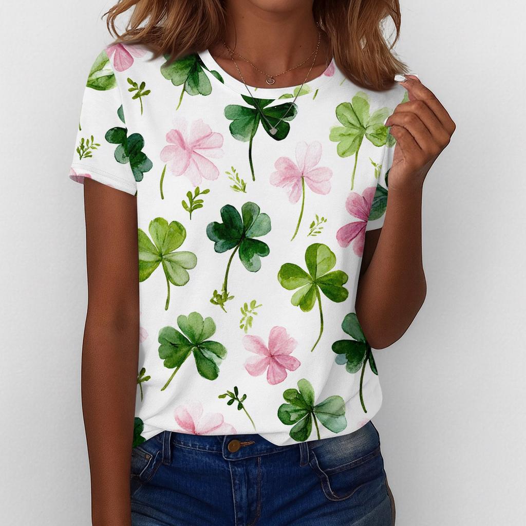 Women's T Shirt Tee Print Short Sleeve Daily Weekend Fashion Basic Regular Top  St. Patrick's Day