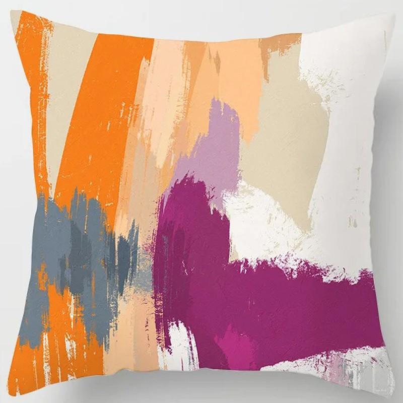 Abstract Colorful Brushstroke Pattern Pillow Covers Pattern Cushion Cover Suitable for Sofa Bedroom Car Pillow Cover